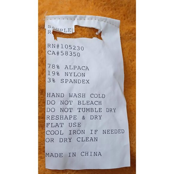 Womens xl wide plunge neck mustard yellow alpaca soft sweater oversized slouchy - Picture 5 of 6